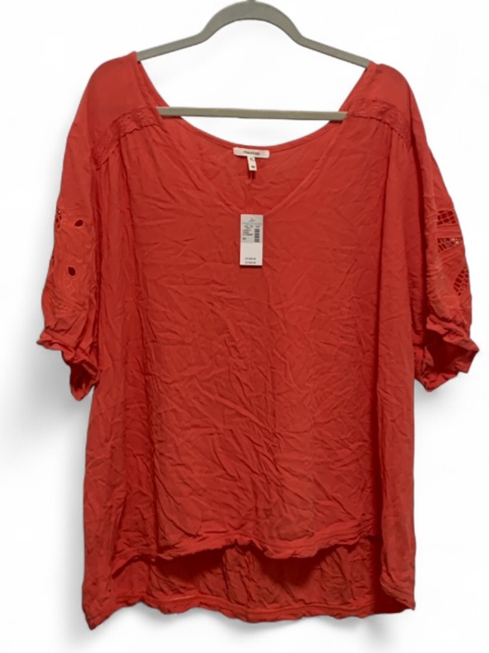 NWT Maurices Lightweight Coral Crochet-Sleeve Women’s Top